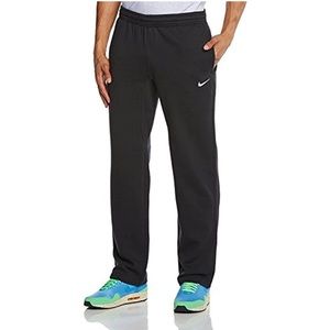 Nike Mens Club Open Hem Swoosh Sweatpants Black/White Size Small